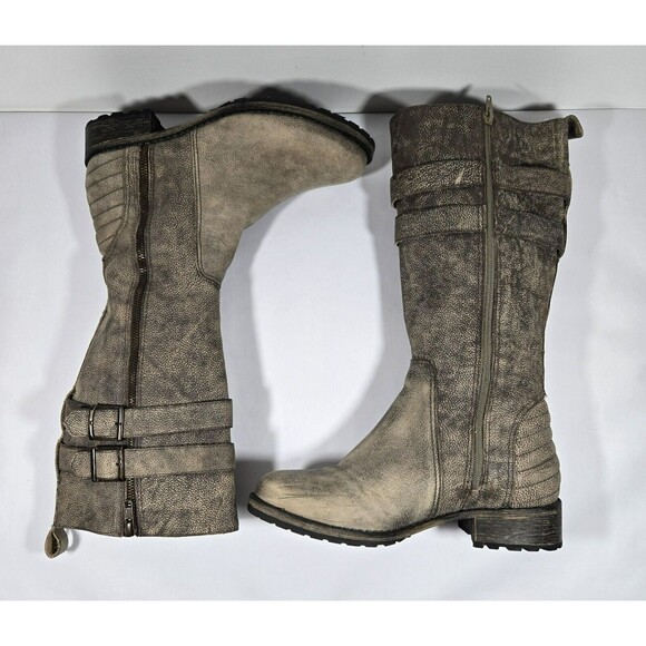Matisse Roady Distressed Leather Zip Up Tall Boots Women's Size 8.5 - Picture 3 of 10